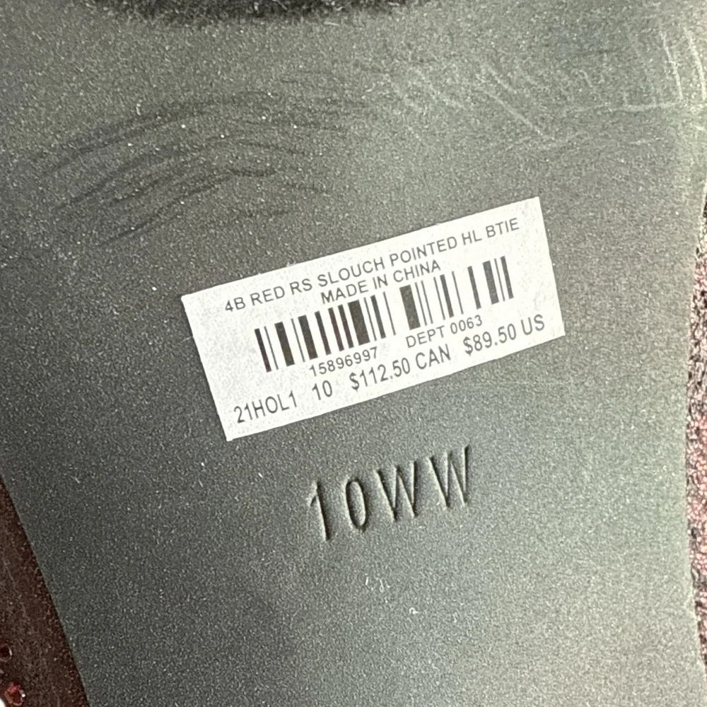 NWT Torrid Red Rhinestone Slouch Boots Size 10W Wide Pointed Toe Kitten Heel - Picture 11 of 11